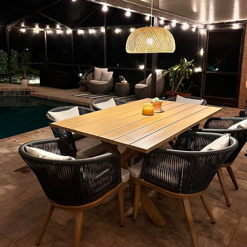 PURPLE LEAF Patio Dining Set for Garden Deck Wicker Table and Chairs Set