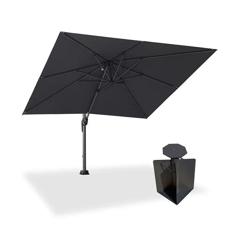 PURPLE LEAF Pool Umbrella Outdoor Cantilever Umbrella with In-ground Base