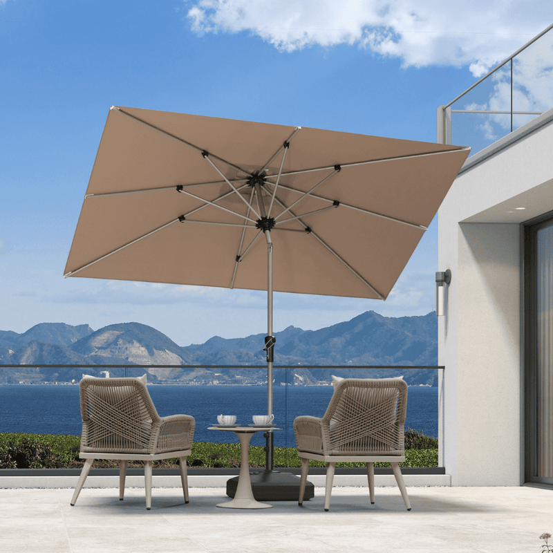 PURPLE LEAF Deluxe Aluminum Market Umbrella, Outdoor Table Umbrella for Patio, Porch
