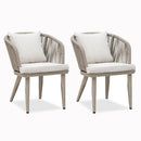 PURPLE LEAF 2 Pieces Patio Dining Chair Set All-Weather Wicker Dining Chair Aluminum Bistro Set with Cushions and Pillows for Garden Deck Kitchen