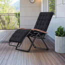 PURPLE LEAF Outdoor Reclining Chair Patio Zero Gravity Chaise Lounge Folding Chair with Removable Cushion Adjustable Headrest for Lawn Camping Beach Pool