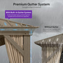 PURPLE LEAF Backyard Gazebo Champagne Hardtop Galvanized Steel Roof Awning and Upgrade Curtain