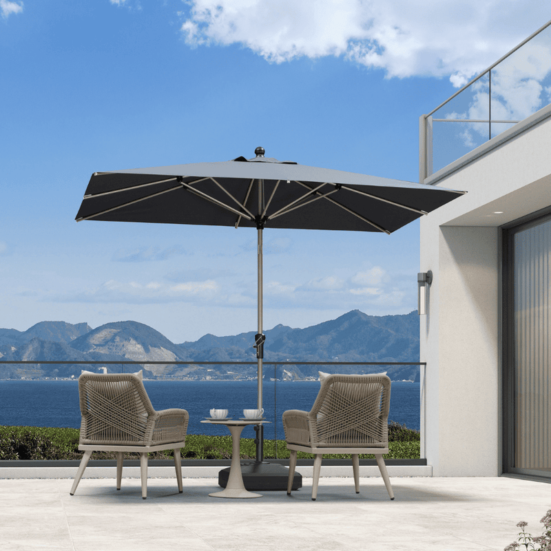 PURPLE LEAF Deluxe Aluminum Market Umbrella, Outdoor Table Umbrella for Patio, Porch