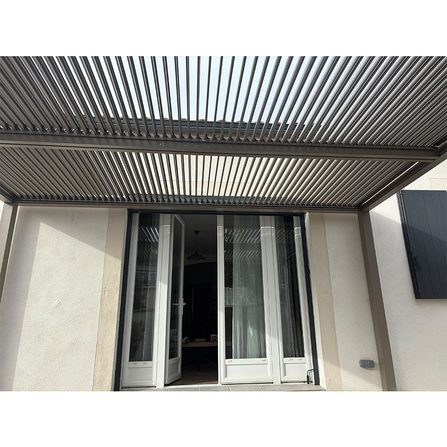 Adjustable Pergola with Louvered Roof | Modern White Design