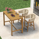 PURPLE LEAF Counter Stools, Bar Stools Set of 2 Rattan Bar Stools Wicker Bar Chairs Woven Aluminum Barstools with Back and Cushions