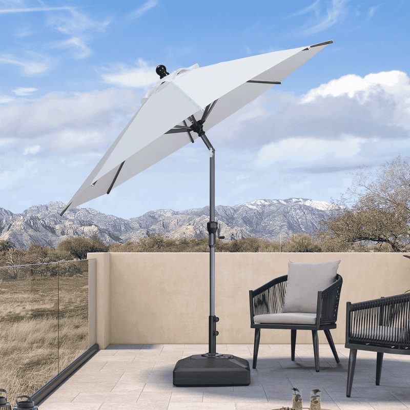 PURPLE LEAF Crank and Tilt Table Umbrella Outdoor Patio Market Umbrella with Visible Hand Crank System