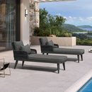 PURPLE LEAF Patio Chaise Lounge Chair, Aluminum Pool Lounge Chairs for Outdoor with 2 Cushions for Deck, Pool, Lawn, Garden, Courtyard, Porch, Teak