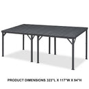 PURPLE LEAF  Outdoor Wall Mounted Hardtop Gazebo Metal Roof Patio Cover with Drainage System Outdoor Living Shelter for Backyard Lounge