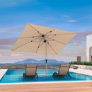PURPLE LEAF Deluxe Aluminum Market Umbrella, Outdoor Table Umbrella for Patio, Porch