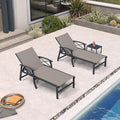 PURPLE LEAF Oversized Chaise Lounge Chair Outdoor Extra Wide Pool Lounge Chairs 5 Adjustable Position with Armrests and Side Table, Aluminum Patio Lounge Chair for Outside, Backyard, Pool