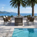 PURPLE LEAF Hailar Outdoor Dining Set for Family, Aluminum Outdoor Patio Table and Chairs Set with Olefin Cushions, Patio Furniture Set for Garden or Deck