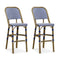 PURPLE LEAF French Bar Stool Set of 2 Outdoor Bar Patio Bar Height Stools Kitchen Counter Chair