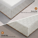 PURPLE LEAF Griffin white woven ottoman module with cushion, part of L-shaped patio set