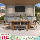 PURPLE LEAF 7 / 9 / 11 pcs Outdoor Dining Set Patio Dining Furniture for Lawn Backyard Deck Brown