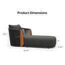PURPLE LEAF Hailar Olefin Patio Chaise Lounge Chair , Upholstered Pool Lounge Chairs for Outdoor with Teak Armresfor Deck, Pool, Lawn, Garden, Courtyard, Porch, Khaki