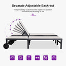 PURPLE LEAF Outdoor Chaise Lounge Chairs Set Recliner Aluminum Adjustable Chair with Wheels and Table for Poolside Beach Patio Reclining Sunbathing Lounger
