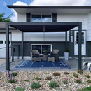 PURPLE LEAF Caesar Outdoor Louvered Pergola Patio Sun Shade Shelter with Adjustable Hardtop Patio Pergola Grey