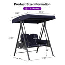 PURPLE LEAF Outdoor Patio Porch Swing with Stand, Chair with Adjustable Tilt Canopy All-Weather Steel Frame for Backyard Front Porch Lawn
