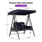 PURPLE LEAF Outdoor Patio Porch Swing with Stand, Chair with Adjustable Tilt Canopy All-Weather Steel Frame for Backyard Front Porch Lawn