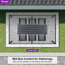 PURPLE LEAF Caesar Louvered Pergola with Yellow String Lights Patio Aluminum Pergola with Independent Adjustable Rainproof Roof Hardtop Pergola for Outdoor Deck Garden Yard