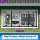 PURPLE LEAF Caesar Louvered Pergola with Milky String Lights Patio Aluminum Pergola with Independent Adjustable Rainproof Roof Hardtop Pergola for Outdoor Deck Garden Yard