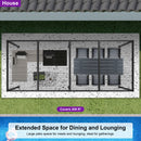 PURPLE LEAF Caesar Solar Louvered Pergola with LED Strip Lights and Control Panel Aluminum Outdoor Pergola with Adjustable Roof for Patio Deck Garden Yard Gray