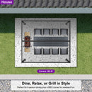 PURPLE LEAF Caesar Louvered Pergola with Milky String Lights Patio Aluminum Pergola with Independent Adjustable Rainproof Roof Hardtop Pergola for Outdoor Deck Garden Yard