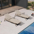 PURPLE LEAF Sanori Outdoor Chair Chaise Lounge Sun Lounges Aluminum Poolside Adjustable Reclining Patio Set of 2