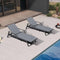 PURPLE LEAF Outdoor Chair Chaise Lounge Sun Lounges Aluminum Poolside Adjustable Reclining Patio Set of 2