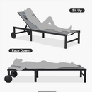 PURPLE LEAF Patio Tanning Chaise Lounge Chair Set with Face Down Hole