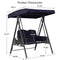 PURPLE LEAF Outdoor Patio Porch Swing with Stand, Chair with Adjustable Tilt Canopy All-Weather Steel Frame for Backyard Front Porch Lawn