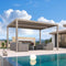 PURPLE LEAF Louvered Pergola Modern Champagne Pergola with Adjustable Roof for Deck Backyard Garden