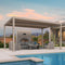 PURPLE LEAF Louvered Pergola Modern Champagne Pergola with Adjustable Roof for Deck Backyard Garden