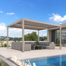 PURPLE LEAF Louvered Pergola Modern Champagne Pergola with Adjustable Roof for Deck Backyard Garden
