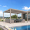 PURPLE LEAF Louvered Pergola Modern Champagne Pergola with Adjustable Roof for Deck Backyard Garden