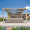 PURPLE LEAF Louvered Pergola Modern Champagne Pergola with Adjustable Roof for Deck Backyard Garden