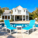 PURPLE LEAF Outdoor Chaise Lounge Set Adjustable Sunbathing Recliner with Side Table for Beach Poolside Patio Outside Aluminum Chaise Lounger