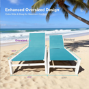 PURPLE LEAF Outdoor Chaise Lounge Set Adjustable Sunbathing Recliner with Side Table for Beach Poolside Patio Outside Aluminum Chaise Lounger