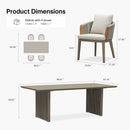 PURPLE LEAF Outdoor Dining Set for Family, Aluminum Outdoor Patio Table and Chairs Set with Olefin Cushions, Patio Furniture Set for Garden or Deck, Beige