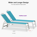 PURPLE LEAF Outdoor Chaise Lounge Set Adjustable Sunbathing Recliner with Side Table for Beach Poolside Patio Outside Aluminum Chaise Lounger