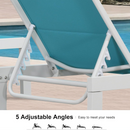 PURPLE LEAF Outdoor Chaise Lounge Set Adjustable Sunbathing Recliner with Side Table for Beach Poolside Patio Outside Aluminum Chaise Lounger