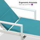 PURPLE LEAF Outdoor Chaise Lounge Set Adjustable Sunbathing Recliner with Side Table for Beach Poolside Patio Outside Aluminum Chaise Lounger