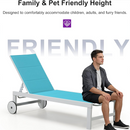 PURPLE LEAF Outdoor Chaise Lounge Set Adjustable Sunbathing Recliner with Side Table for Beach Poolside Patio Outside Aluminum Chaise Lounger