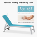 PURPLE LEAF Outdoor Chaise Lounge Set Adjustable Sunbathing Recliner with Side Table for Beach Poolside Patio Outside Aluminum Chaise Lounger