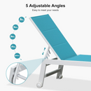 PURPLE LEAF Outdoor Chaise Lounge Set Adjustable Sunbathing Recliner with Side Table for Beach Poolside Patio Outside Aluminum Chaise Lounger