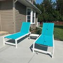 PURPLE LEAF Outdoor Chaise Lounge Set Adjustable Sunbathing Recliner with Side Table for Beach Poolside Patio Outside Aluminum Chaise Lounger