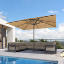 PURPLE LEAF Luxury Market Umbrella 1.9"/2.4"/3.1" Pole Commercial Hydraulic Semi-Automatic Umbrella