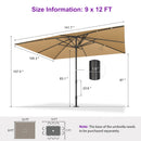 PURPLE LEAF Luxury Market Umbrella 1.9"/2.4"/3.1" Pole Commercial Hydraulic Semi-Automatic Umbrella