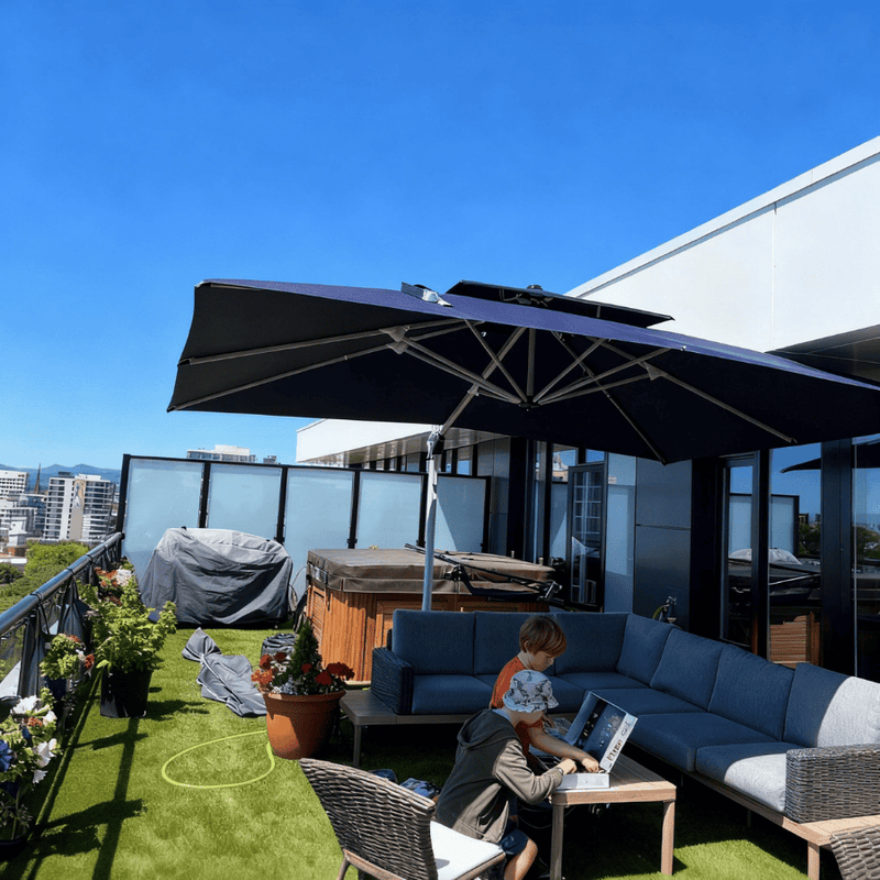 PURPLE LEAF Large Rectangular Porch Umbrella Outside Cantilever Patio Yard Umbrella