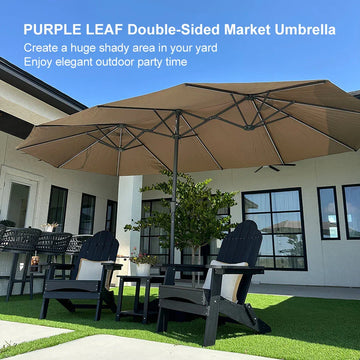 bright red yellow blue patio umbrella Double-Sided Market Umbrella